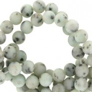 Natural stone beads round 8mm matte Sky mountain